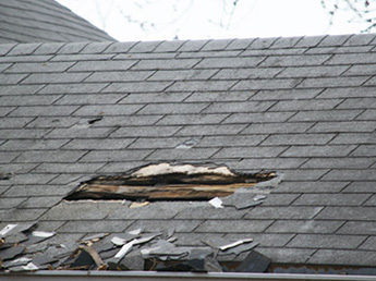 hole on roof of house