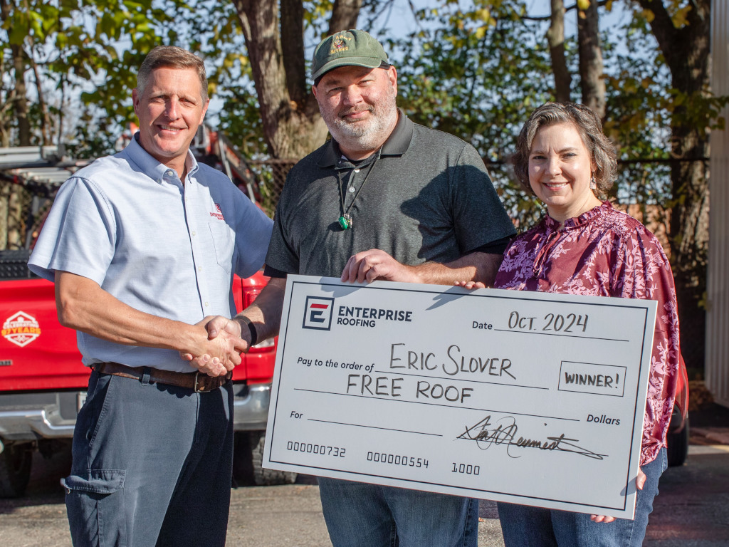 Featured image for “Free Roof Winner: Honoring Local Veteran Eric Slover”